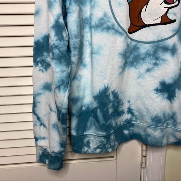 Buc-ees Beaver Tie Dye Logo Sweatshirt Size Large Teal Crewneck Pullover Travel - Picture 4 of 8
